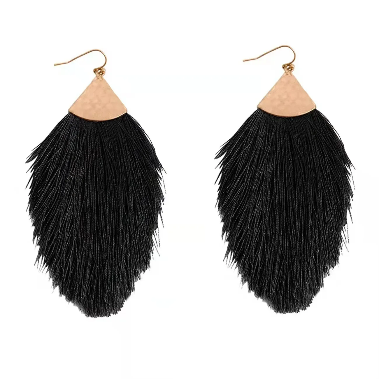 Delysia King Women Alloy Cotton Thread Arrow Tassel Earrings 2021 Trendy Colour Elegant Temperament Long Eardrop