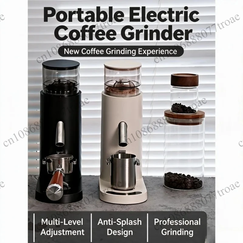 Commercial Coffee Bean Grinder, Hand Brew & Espresso Coffee Mill, Adjustable Coarseness Small Grinder Machine