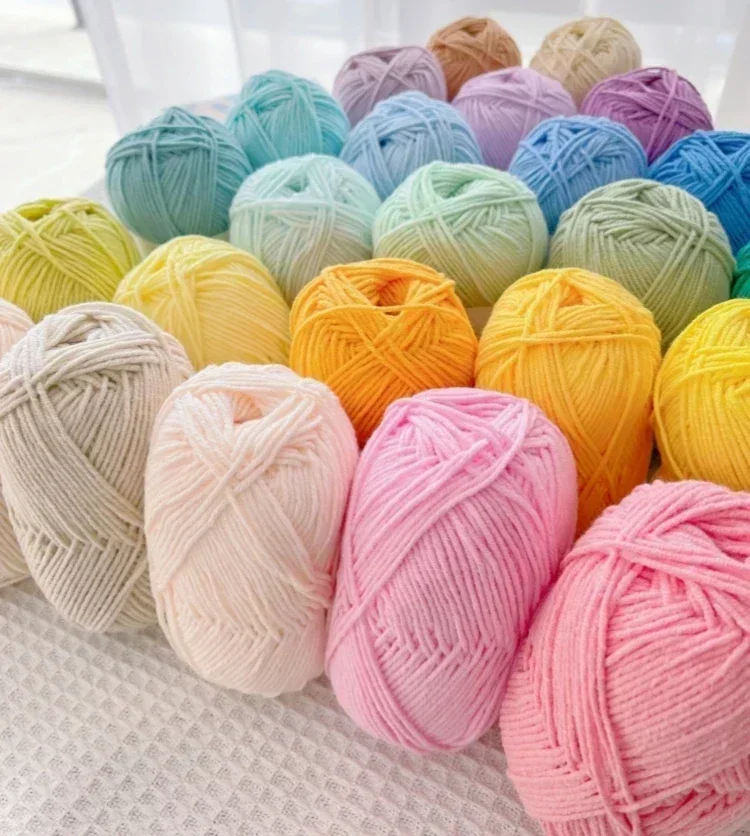 Soft Milk Cotton Knitting Wool Yarn for Crochet Craft Anti-Pilling High Quality Knitting Cotton Yarn DIY Sweater Scarf 50g