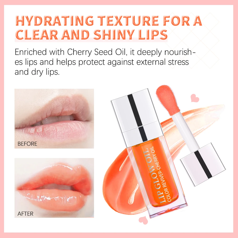 6ml Crystal Jelly Moisturizing Lip Oil Plumping Safety Lip Gloss Makeup Sexy Plump Hydrating Lip Glow Oil Tinted Lip Plumper