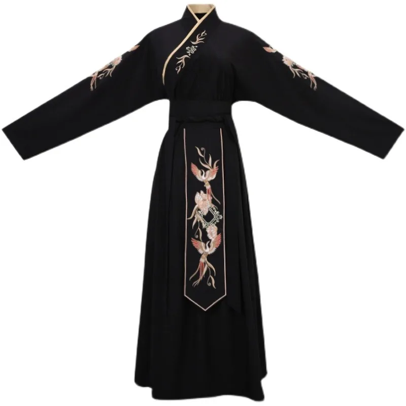 Warrior Hanfu For Men Chinese Traditional Ethnicstyle Phoenix Embroidery Japanese Samurai Party Cosplay Swordsman Costume