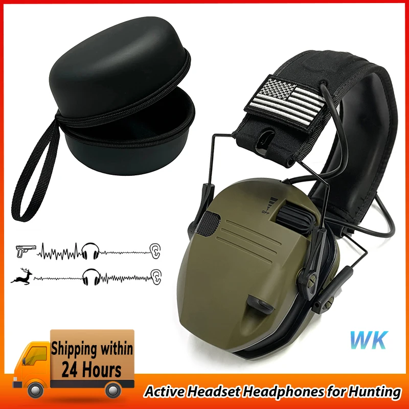 

NEW Shooting Earmuff WK Electronic Anti-noise Ear Protector Sound Amplification Tactical Sport Hear Protective Headset Headphone