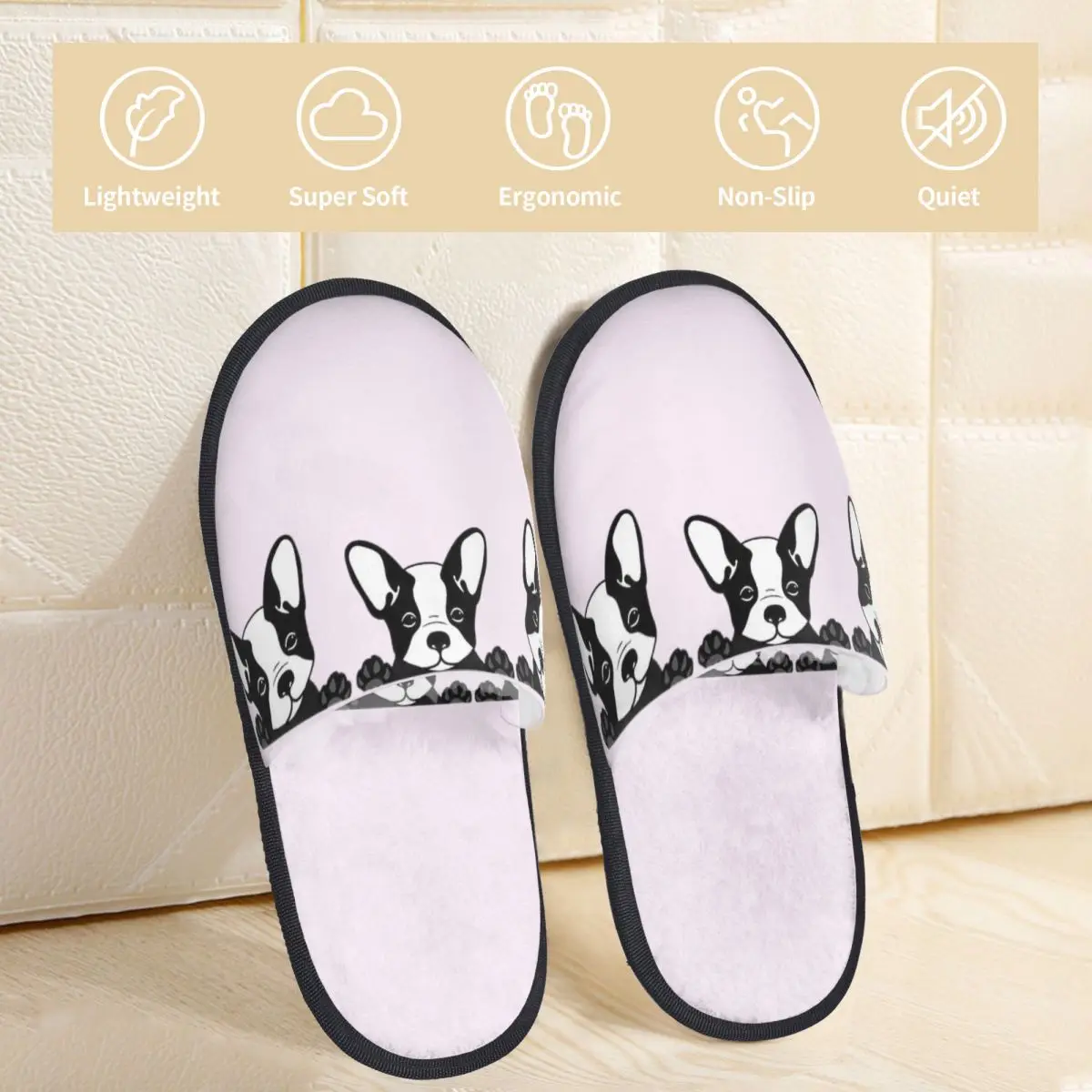 Kawaii Cute French Bulldog Puppy Men Women Furry slippers fashion special Home slippers pantoufle homme