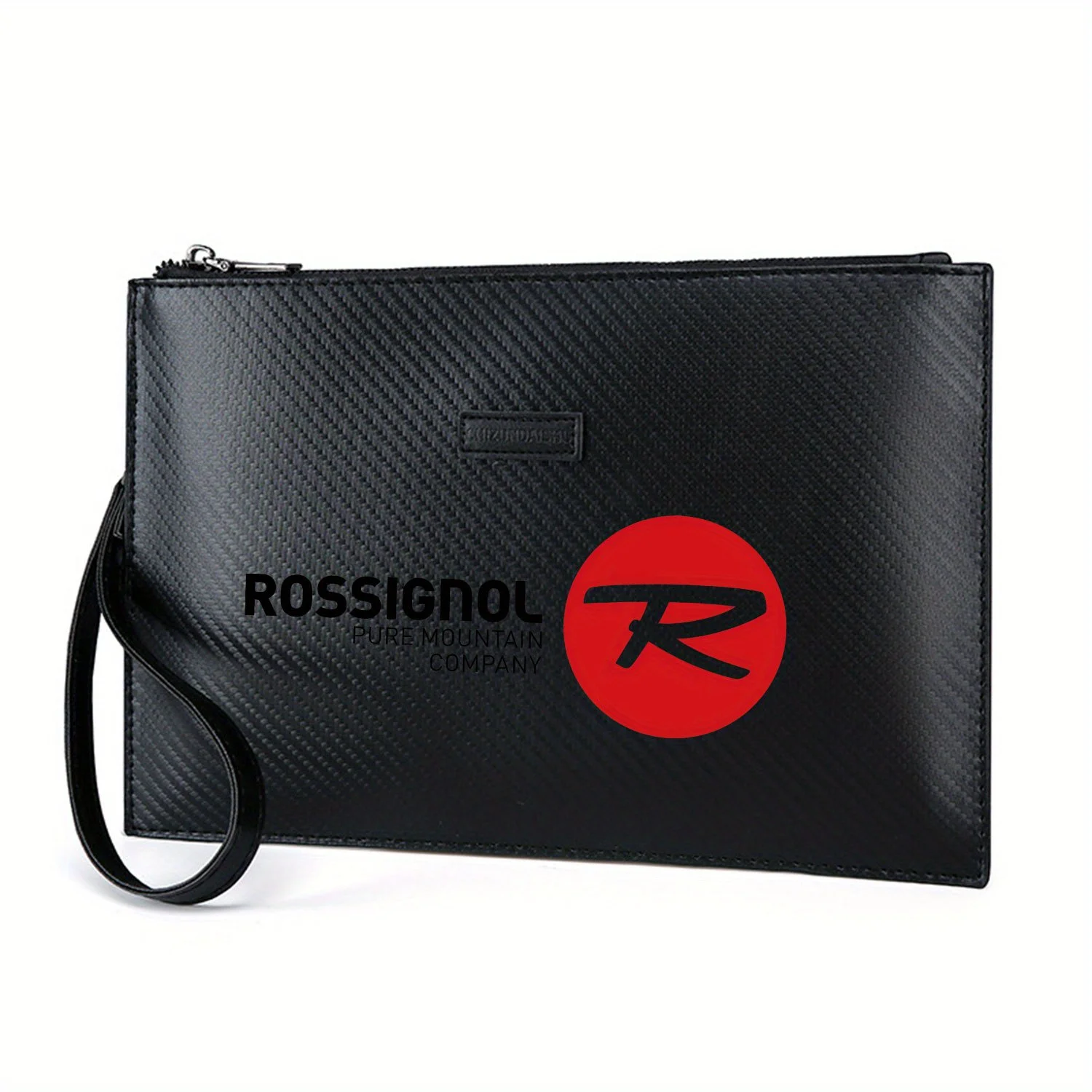 دائرة حمراء مع رمز أسود أنيق مطبوع حقيبة يد رجالية من البولي يوريثان عصرية وعملية للحمل اليومي