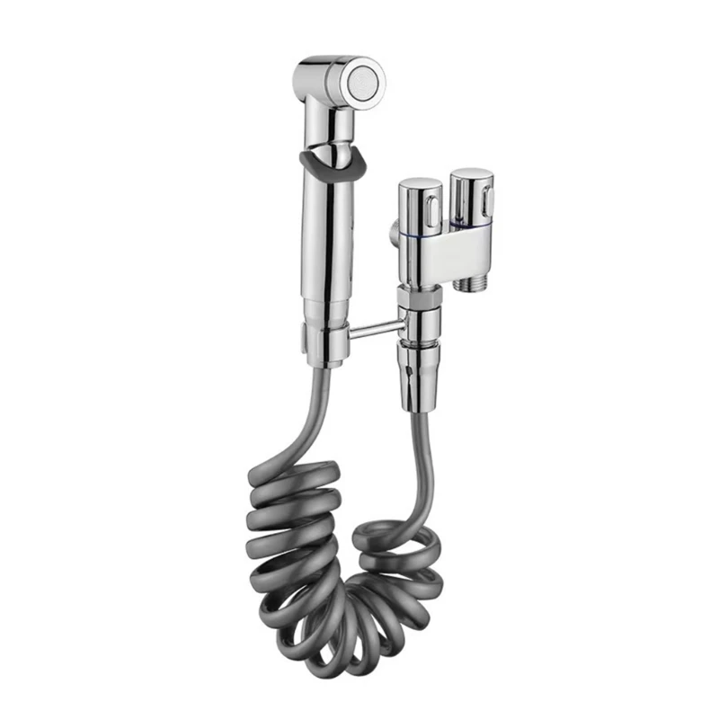 HandHeld Bidet Sprayer Double Outlet วาล์วผสมท่อยืดหยุ่นสำหรับห้องน้ำ