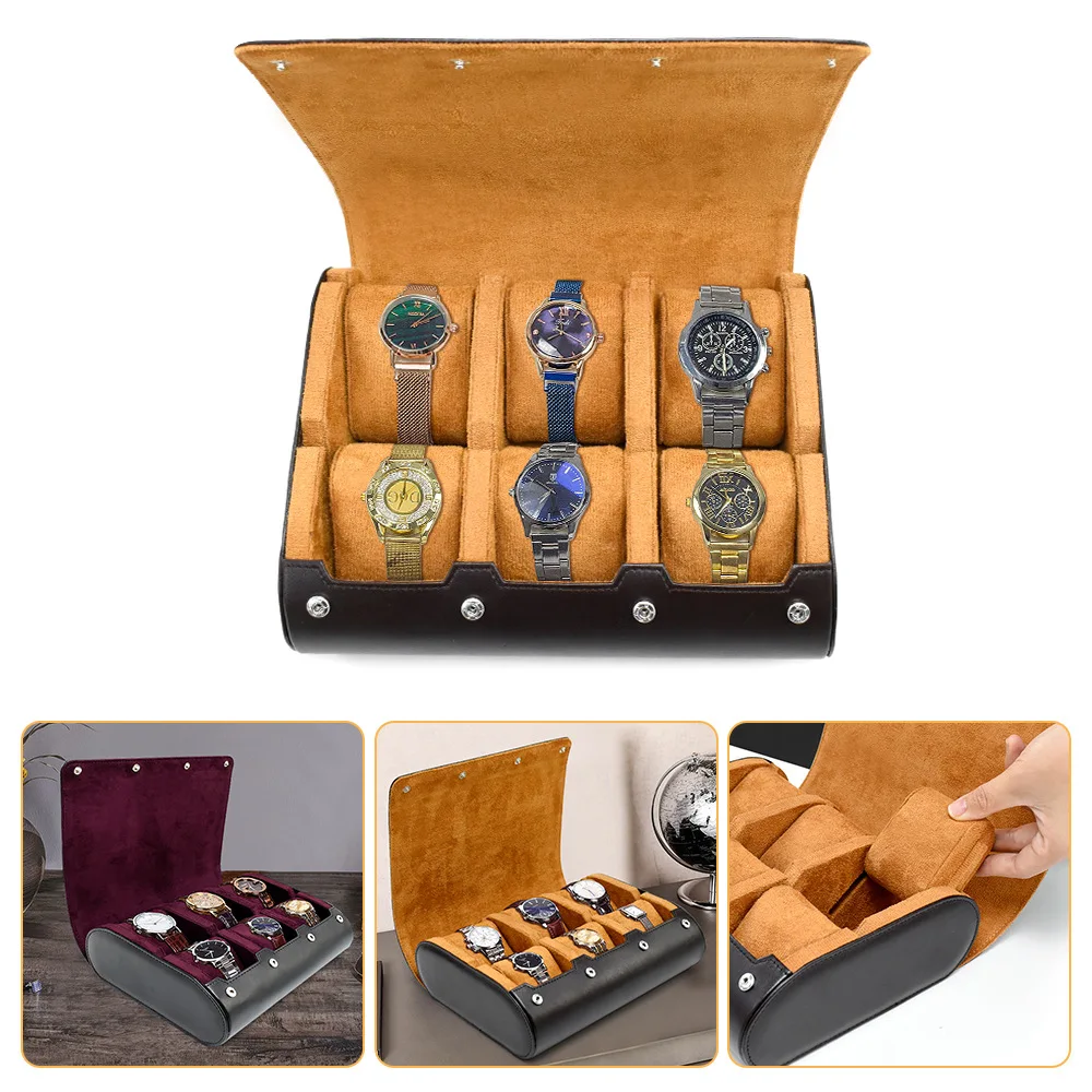 Watch Travel Case - for Men - for Women -Watch Roll Travel Case Organizer Display - Watch Case - 6 Slots Watch Box Organizer