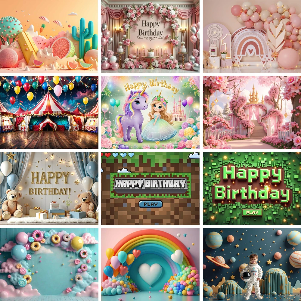 

MOON.QG Newborn 1st Birthday Backdrop Gaming Space Desert Photo Background Photozone Portrait Photobooth Decoration Poster Props