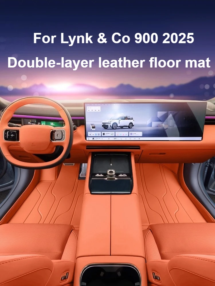 For Lynk & Co 900 2025 Full-Coverage Leather Floor Mats Single Dual-Layer All-Weather Floor  Liner Removable Soft Carpet