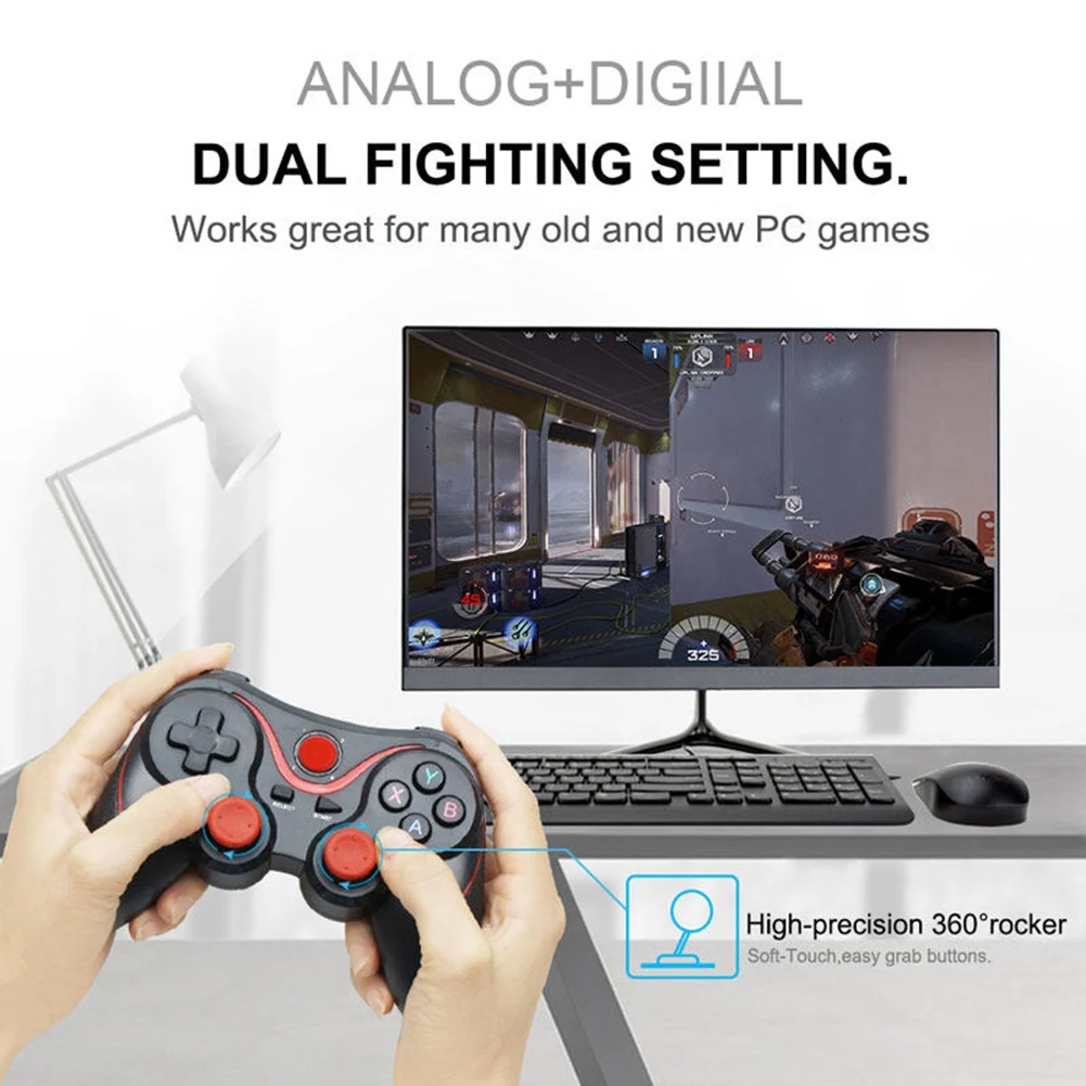 A60P Wireless Android Gamepad T3 X3 Wireless Joystick Game Controller Bluetooth BT3.0 Joystick for Mobile Phone PC TV Holder
