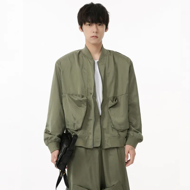 

Men's Wear American Style Workwear Coat Wide Legs Cargo Pants Set 2024 Autumn Fashion Loose High Street Two Pieces Sets