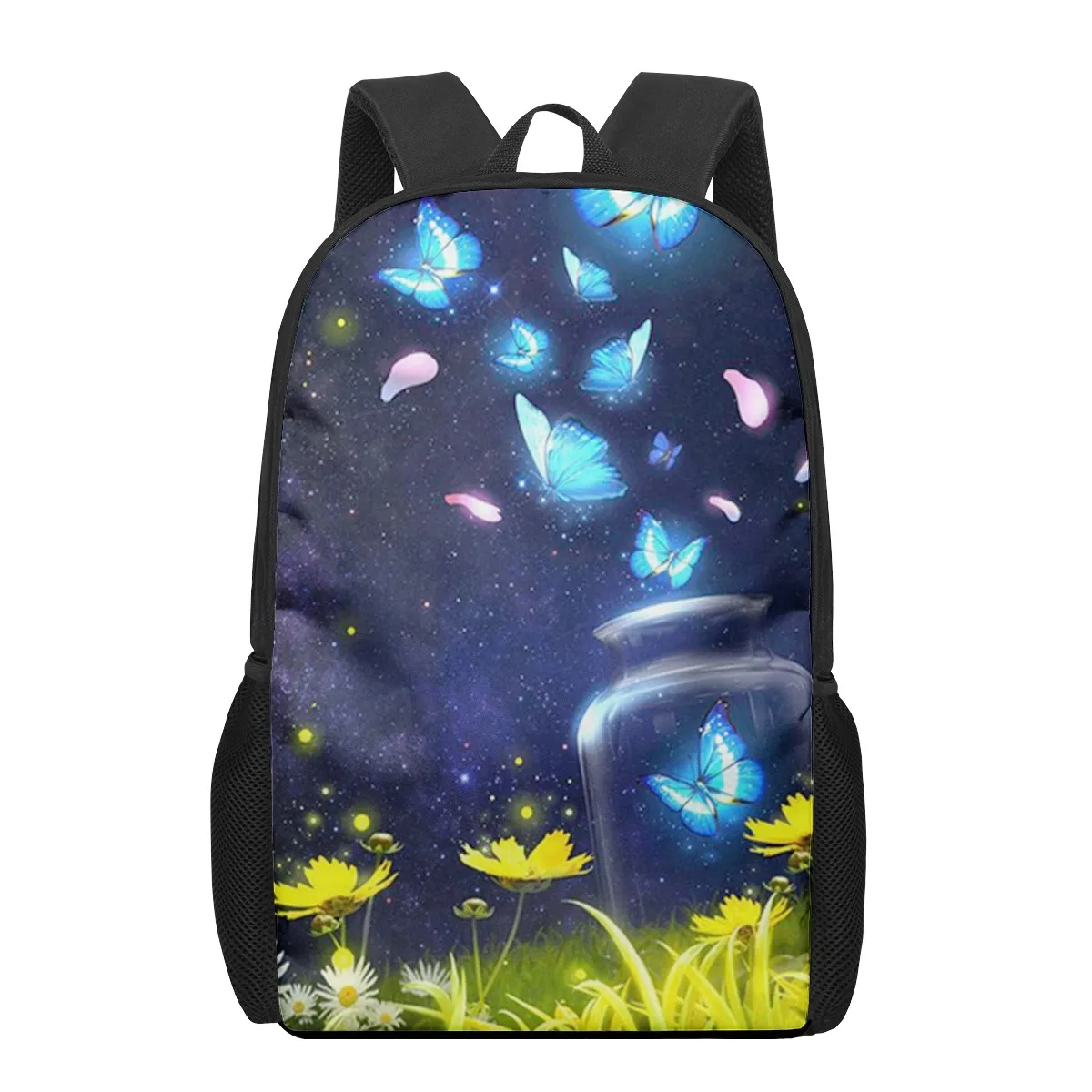 Butterfly Blue Painting Watercolor School Bags for Boys Girls 3D Print School Backpacks Kids Bag Kindergarten Backpack Men Child