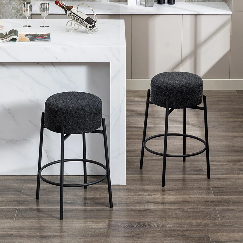 Industrial Bar Stools Minimalist Modern Counter Height Chairs Metal Pub Stool for Kitchen Island Living Room Dinner Bench