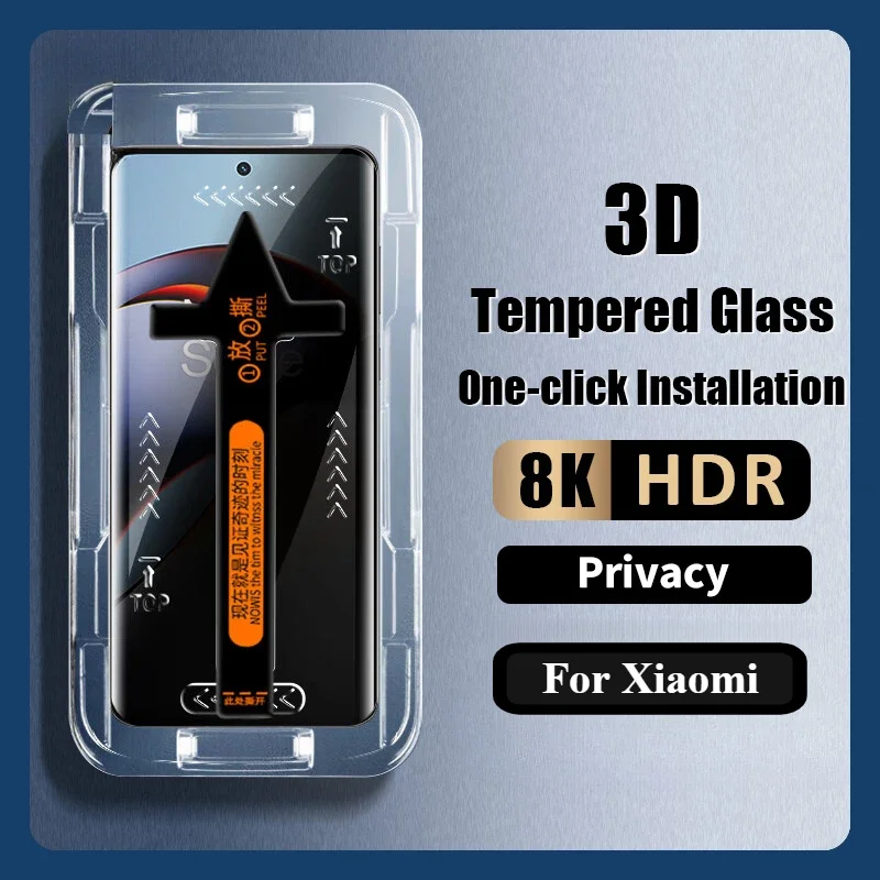 One-click Installation Anti Spy Privacy Glass For Xiaomi Redmi Note 14 13 Pro Plus Screen Protector Xiaomi 14 Ultra 13 Lite 12s