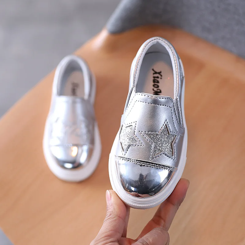 Girls Shoes Children Casual Shoes Boys Girls Fashion Sequin Skate Shoe Autumn School Running Kids8 Shoes Slip OnLeather Sneakers