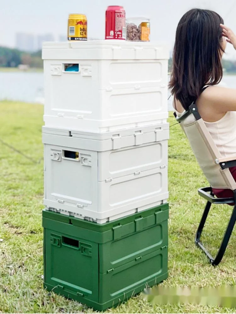 

Outdoor camping multifunctional foldable storage box, travel side open storage box, folding box, camping organizer box