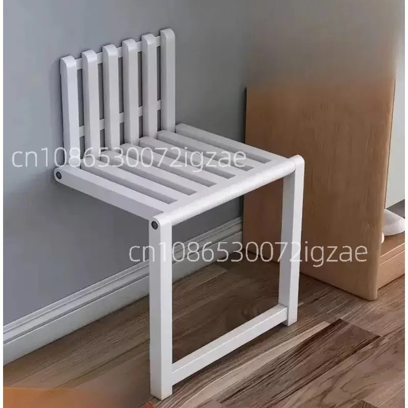 Wall Mounted Foldable Invisible Shoe Changing Stool, Ultra Thin Hidden Wall Chair for Entryway Porch Shoe Cabinet Side