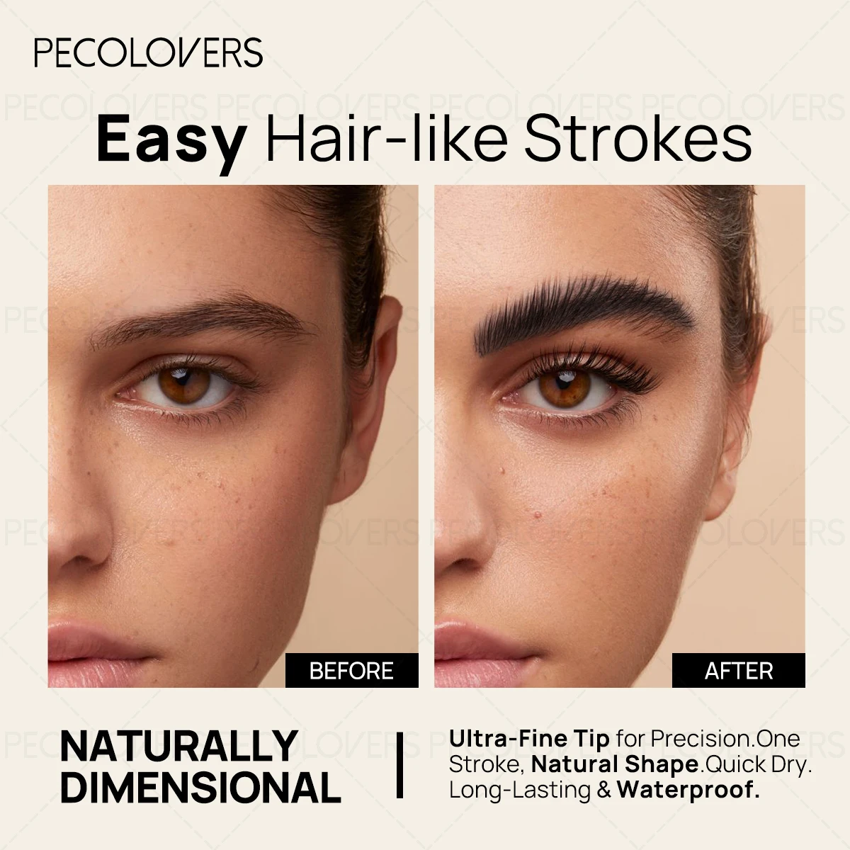 Ultra-fine Liquid Eyebrow Pencil, Fills The Gaps in The Eyebrows, Makes The Roots Clear, and Can Dissolve Eyeliner and Silkworms