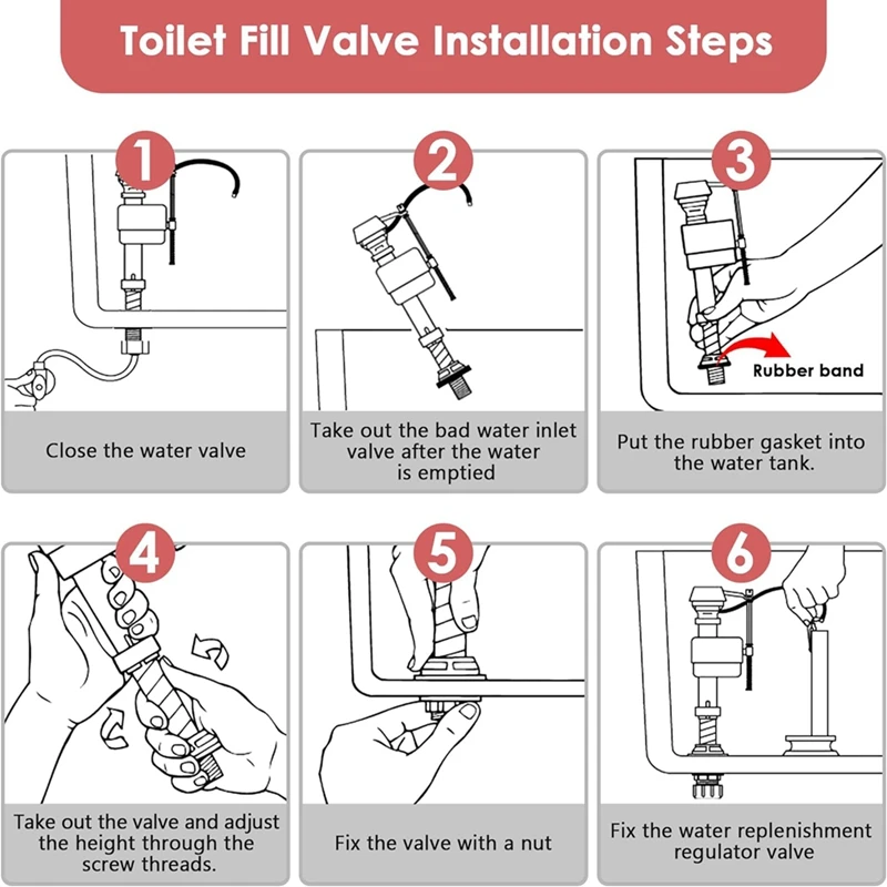 Toilet Float Replacement Kit, Universal Toilet Flusher Replacement Kit And 2 Inch Toilet Flapper Replacement 1Set