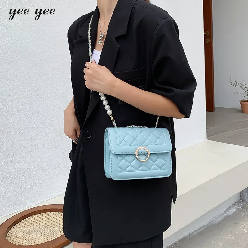 2024 New Women Pu Leather Trend Crossbody Bag Fashionable Diamond Grid Small Shoulder Bag White Black Travel Crossbody Bags