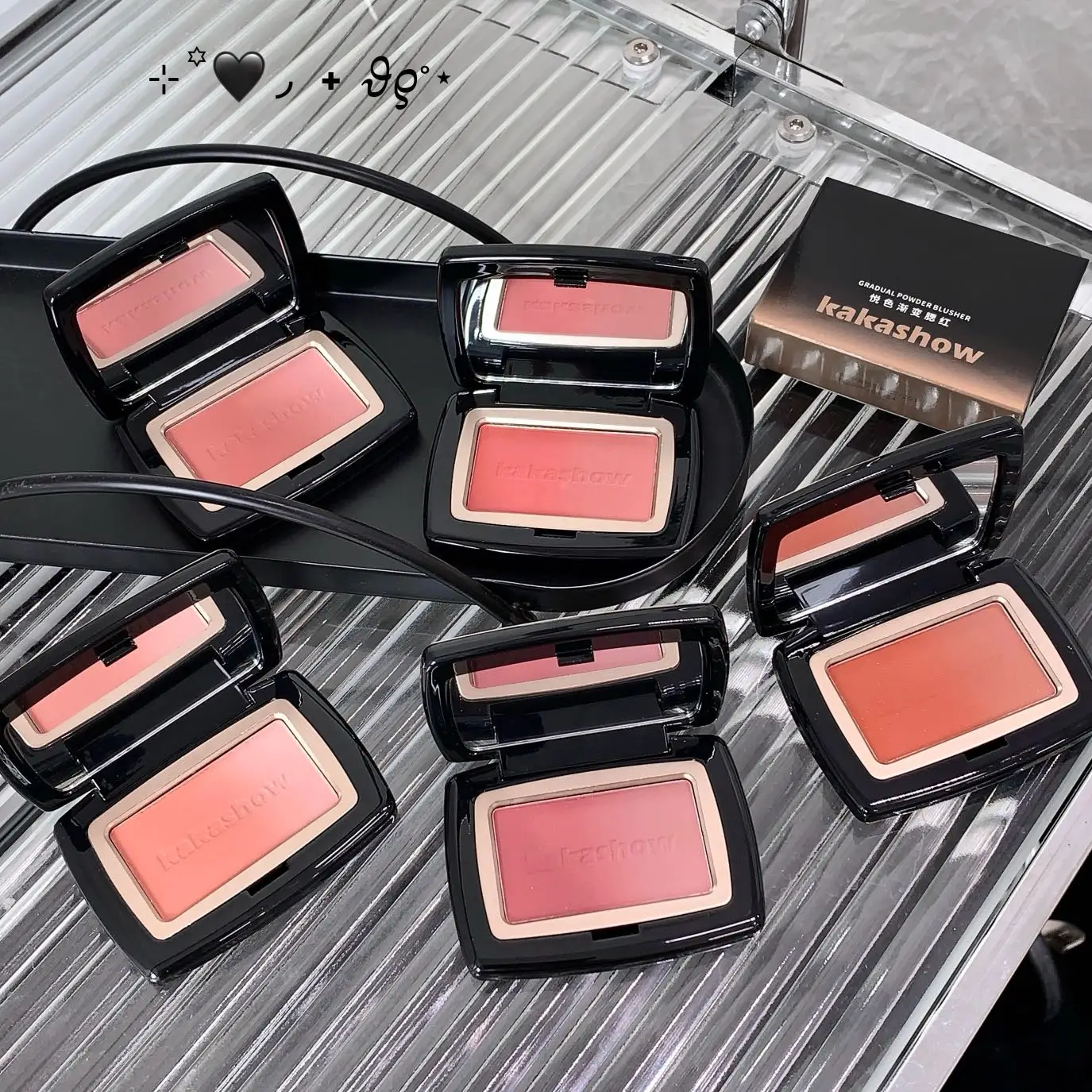 Kakashow Shimmer Radient Blush Single Color Soft Matte Blusher Natural Pink Face Rouge