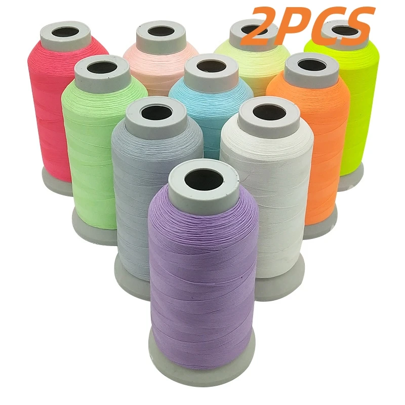 2PC 1000 Yards Luminous Embroidery Thread Glow In The Dark Cross Stitch Sewing Thread DIY Handmade Stitch Sewing Line Accessorie