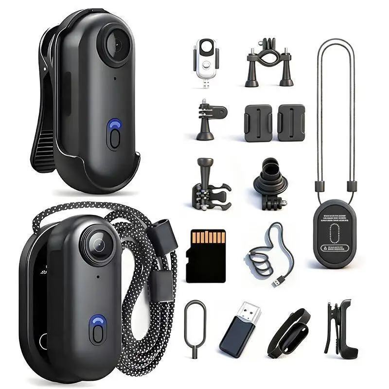 

4K Thumb Action Camera 120 ° Wide Angle Anti-Shake Sports Travel Cycling Vlog Recorder with Magnetic Pendant Portable Pocket Cam