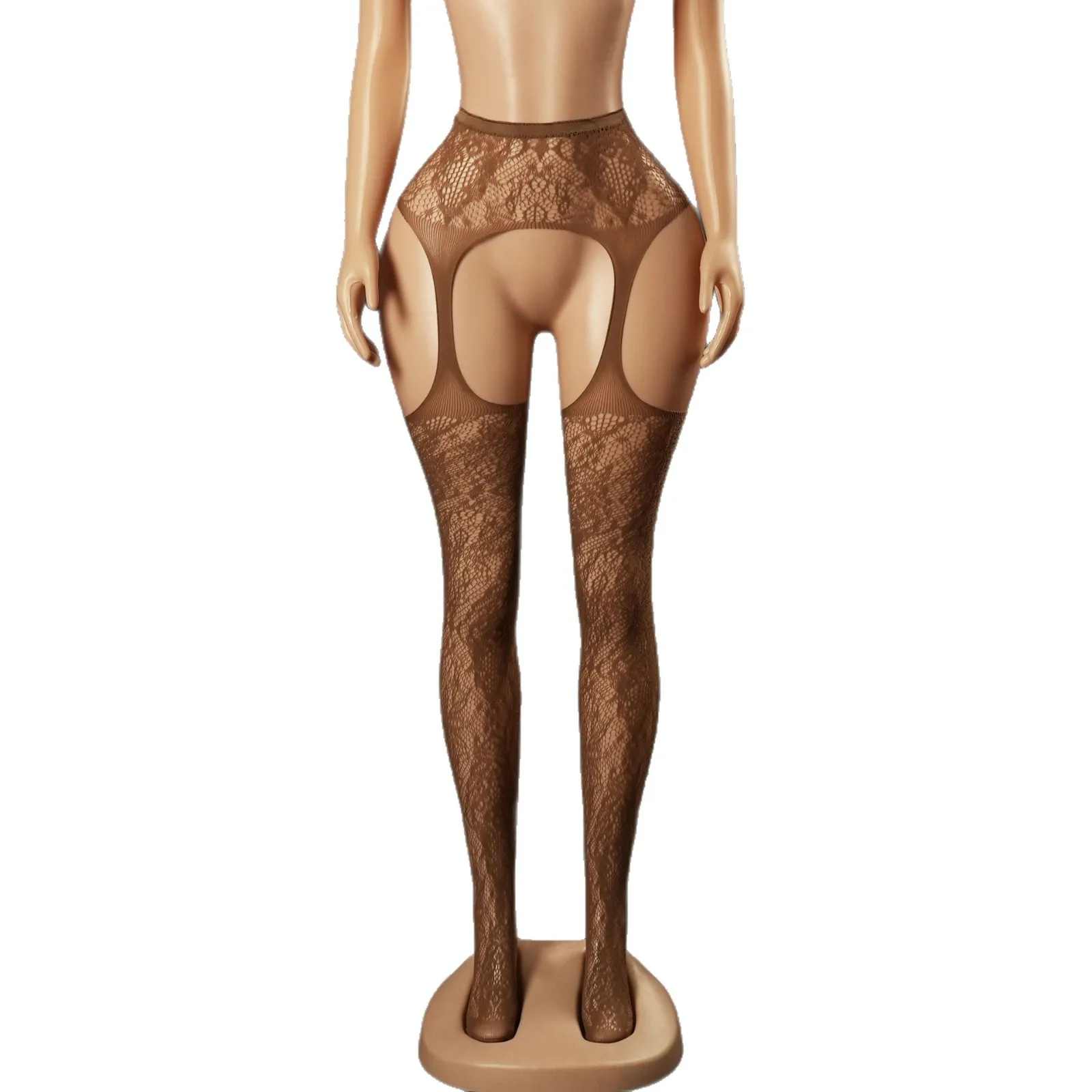 Sexy Fishnet Stockings Anti-Snagging High-Waisted Pure Desire Outfit Shaping Pantyhose Transparent Charming Pure Desire N82U
