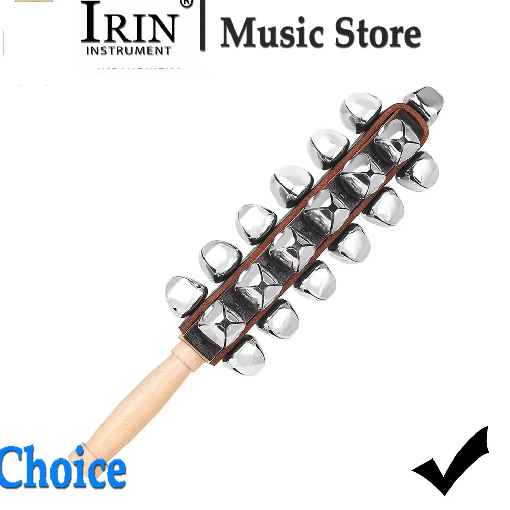 IRIN 1 Pcs Wooden 25 Bell Wooden Jingle Hand Bells Stick Shaker Rattle Party Favors Classroom Prize Supplies Accessories