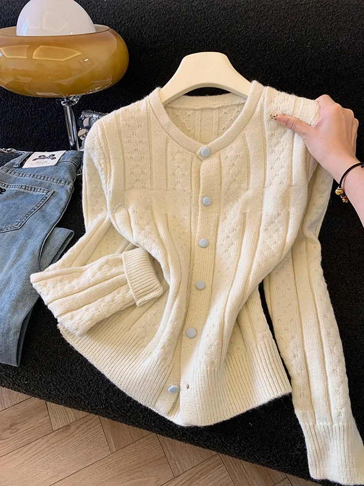 

Корейский вязаный кардиган с вышивкой, женский, весна-осень, повседневный, универсальный, свободный, комфортный...