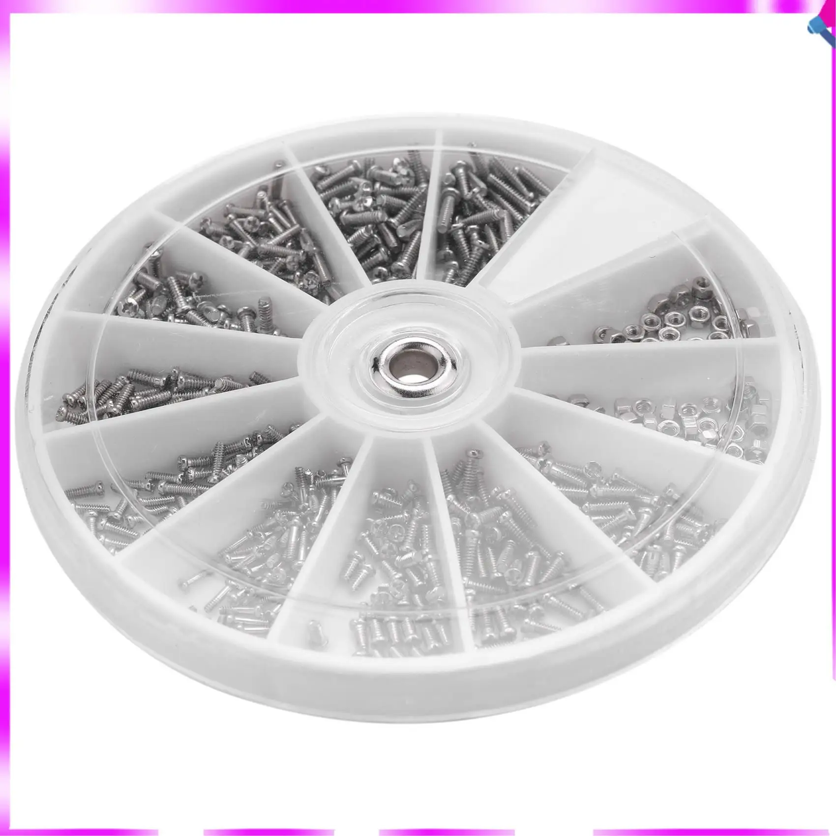 N96R 600 Pcs/Set Small Stainless Steel Screws 12 Kinds Of Electronics Nuts Assortment + 1Pc Screwdriver For Eyeglasses Repairing