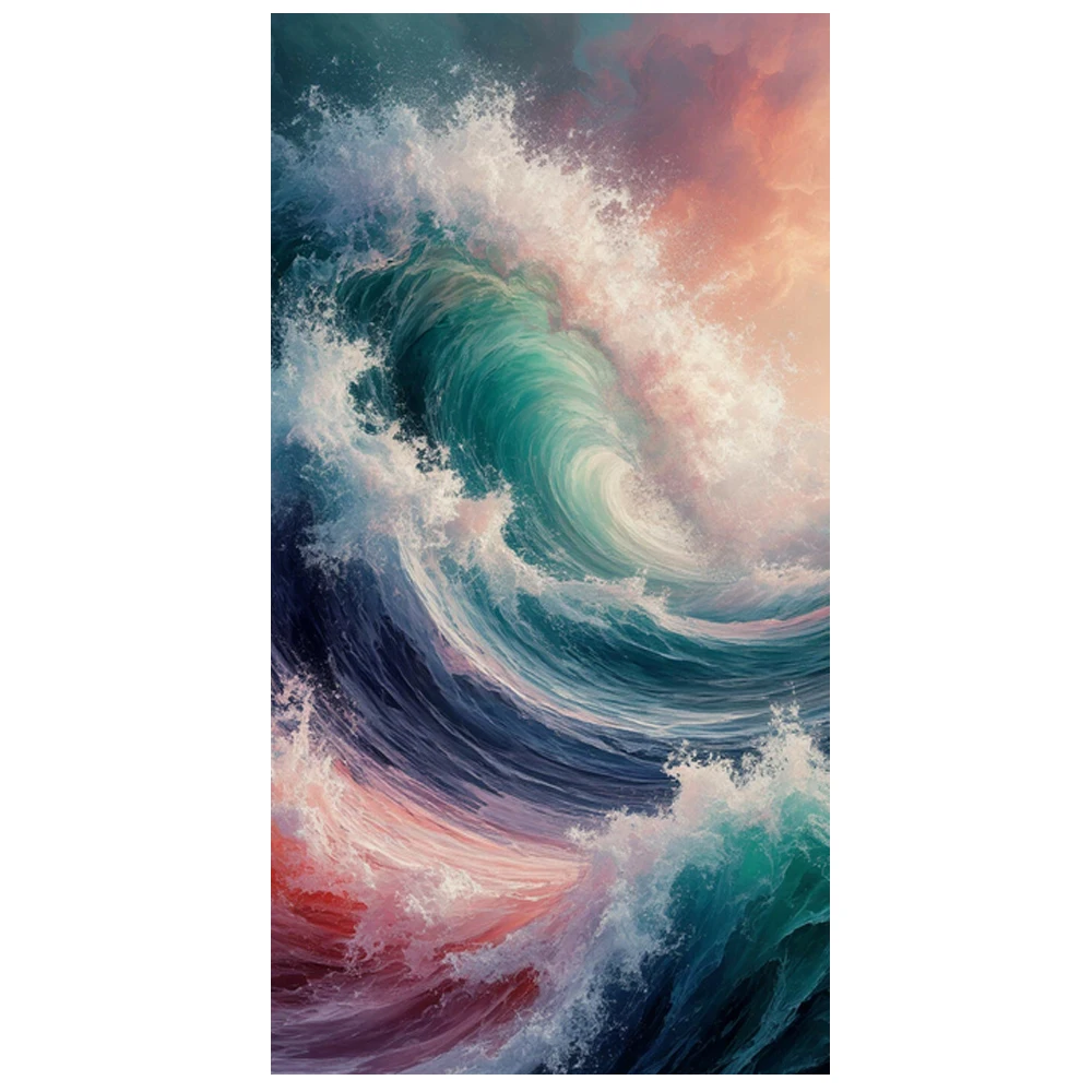 

Diamond Mosaic Sea Wave Art Kits For Adults Inspirational Diamond Painting Kits For Beginners 5D Scenery Full Drill Decor