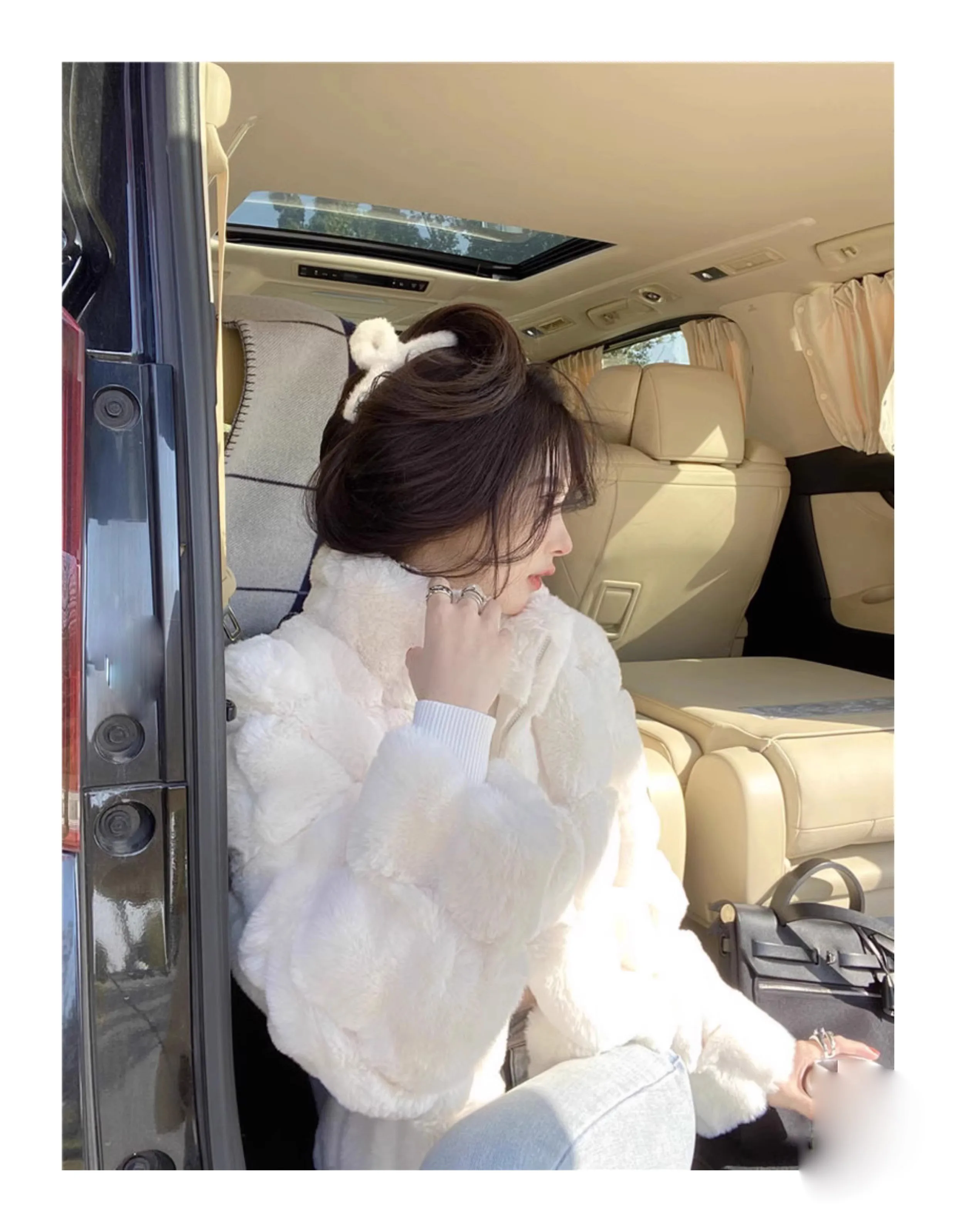 2025 ملابس نسائية موضة تقليد معطف فرو الأرنب الكسول شتاء جديد 1117 #4