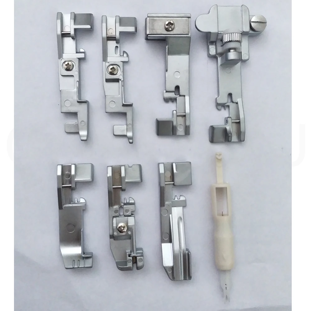 7PCS Presser Feet Set Singer Overlock Serger Presser Foot 14CG754 14SH654 14SH754 14hd854 With Gift Overlock Suk Needle Thread