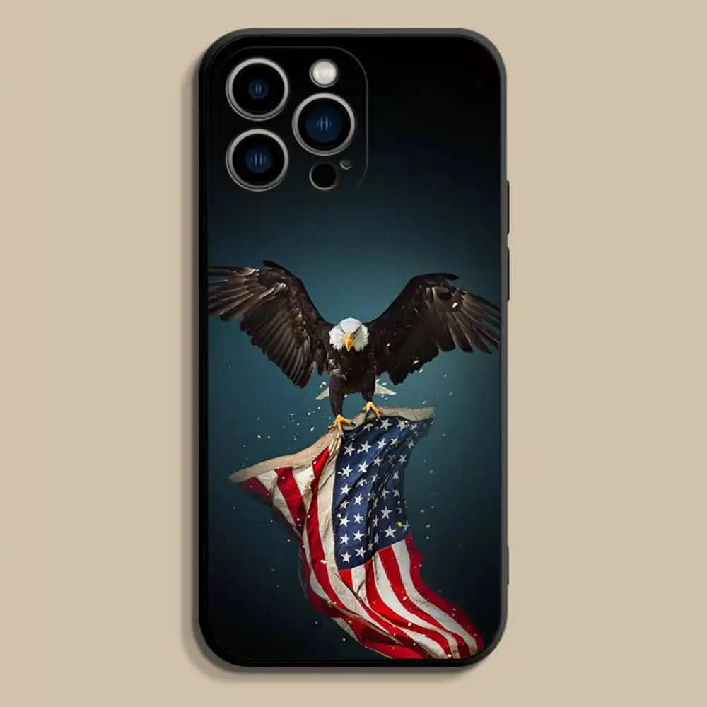 A-America USA F-Flag Phone Case For iPhone 17,16,15,14,13,12,Pro,Max,Plus,E,SE4,Air,Mini Black Soft Cover