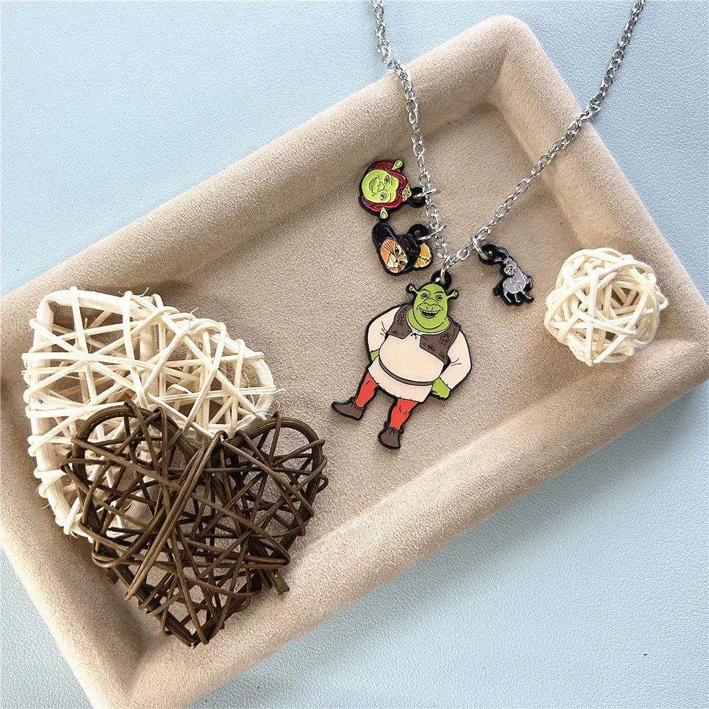 JYYH Green Monster Cartoon Comic Cosplay Surrounding Necklace High Quality Metal Jewelry Gifts for Friends Can be Wholesale