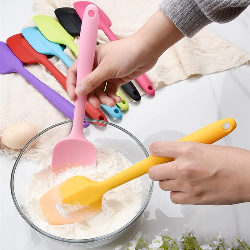 Long Handle Silicone Cake Pastry Cream Spatula Non-stick Chocolate Butter Confectionery Baking Mixing Scraper Kitchen Utensils