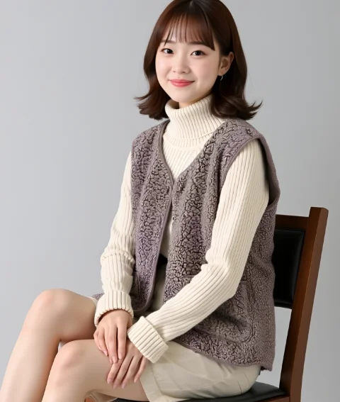 Women's Teddy Fleece Vest Autumn Thin Vest Sleeveless Coat Plain Plush Vests Short Jacket Loose Fleece Vest Women Outwear