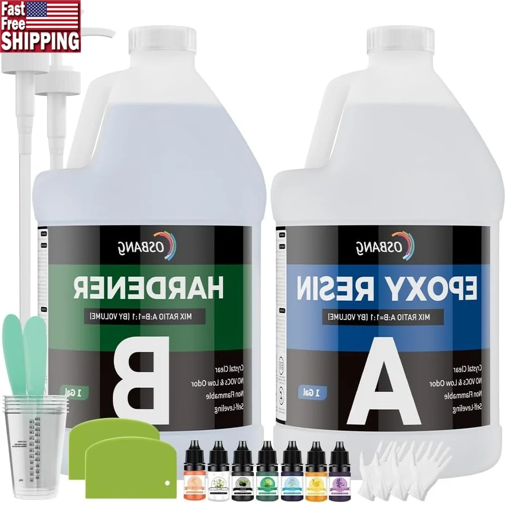 

2 Gal Epoxy Resin Kit Crystal Clear Jewelry Making Crafting Casting DIY Low Odor Beginner Friendly All-In-One Supplies