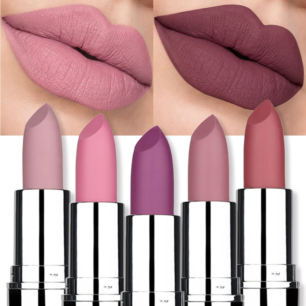 1Pc Matte Lipstick Waterproof Velvet Lips Stick 8 Colors Sexy Non-stick Cup Lasting Make-up Moisturizing Solid Lipstick maquiage