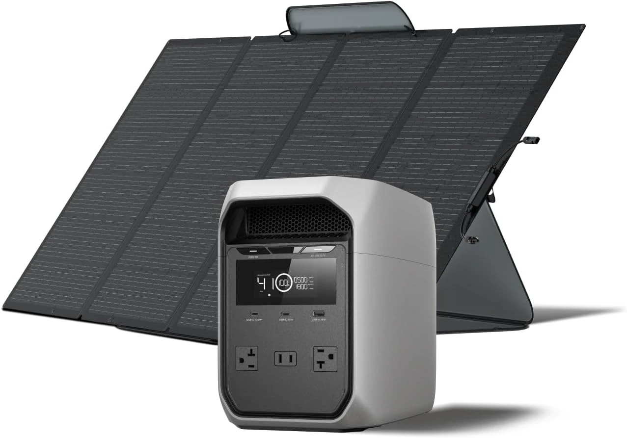

1024Wh Portable Power Station with 400W Solar Panel, 1800W Output, Fast Charging for Home & Outdoor Use，DELTA 3 Classic+400W