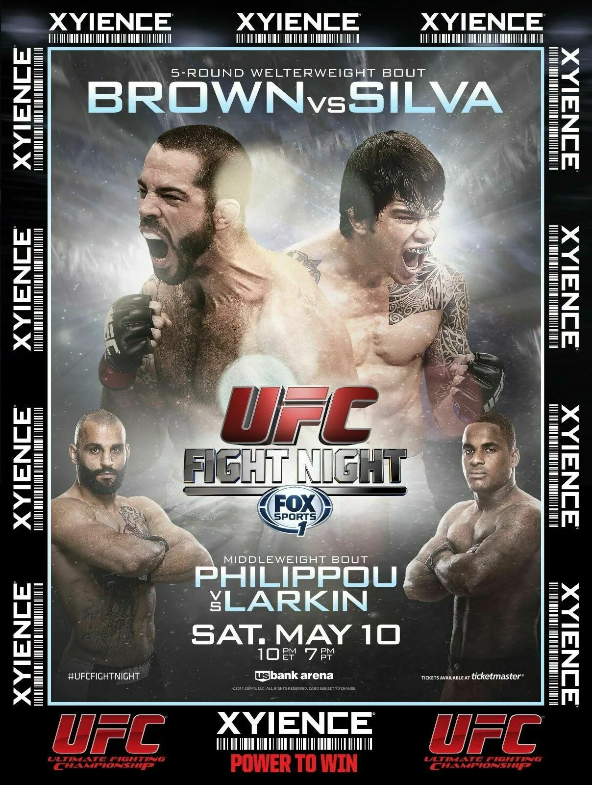 

Fight Night Cincinnati May 10th Matt Brown Erick Silva Art Film Print Silk Poster Home Wall Decor 24x36inch