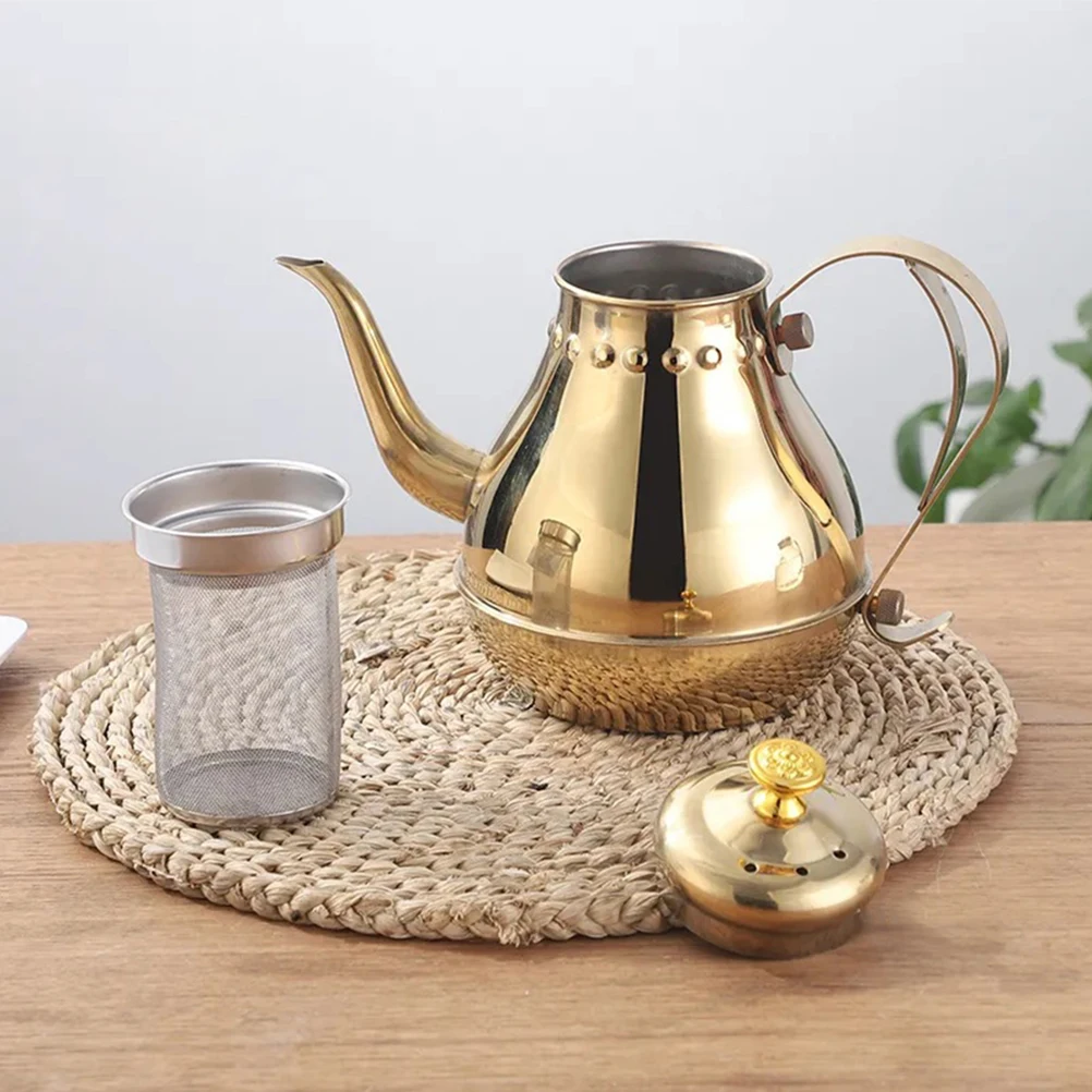 

Stainless Steel Palace Kettle Middle East Style Non Rust Tea Pot Kitchen Cafe Home Accessories Stovetop H held Water