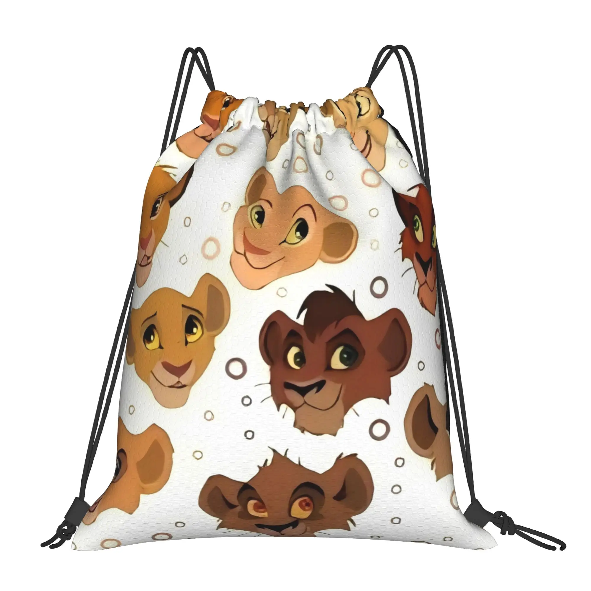 

Портативные спортивные рюкзаки-мешки на шнурке с изображением Волта из «Короля Львов» для активного отдыха, езды на велосипеде и хранения вещей в спортзале