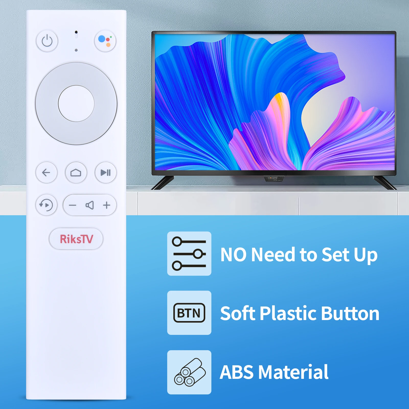 جديد WH 200319 جهاز تحكم عن بعد C/ROH لتلفزيون RiksTV القوي SRT412 مع مساعد Google