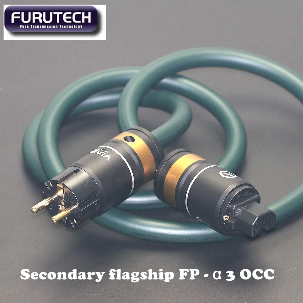 Original Furutech FP-Alpha3 Alpha-OCC Hi-End Power Cable Cryogenic Treated 3-Core Twisted Audiophile AC Power Cord