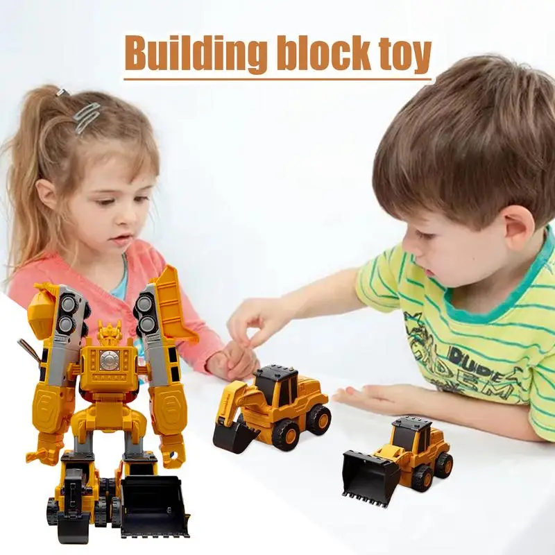 

Magnetic Transform Car Toy Transforming Robot Car Toy Magnetic Transform Engineering Car Toys Set Educational Creativity