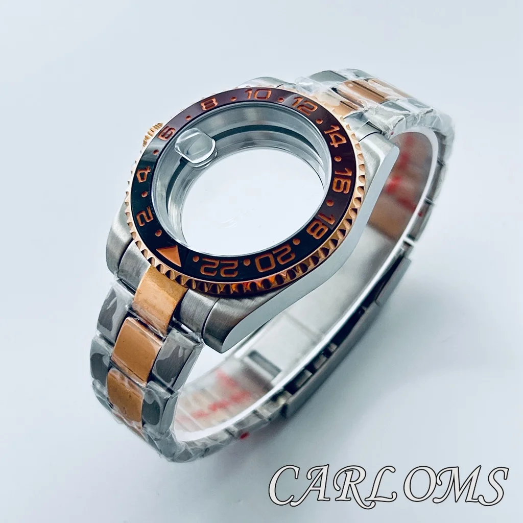 시계 케이스 글라이드 잠금 걸쇠, 최고 40mm NH34 NH35 NH36 4R35 4R36 NH72 NH70 ETA2824 PT5000, SUB GMT 실버 로즈 골드 케이스