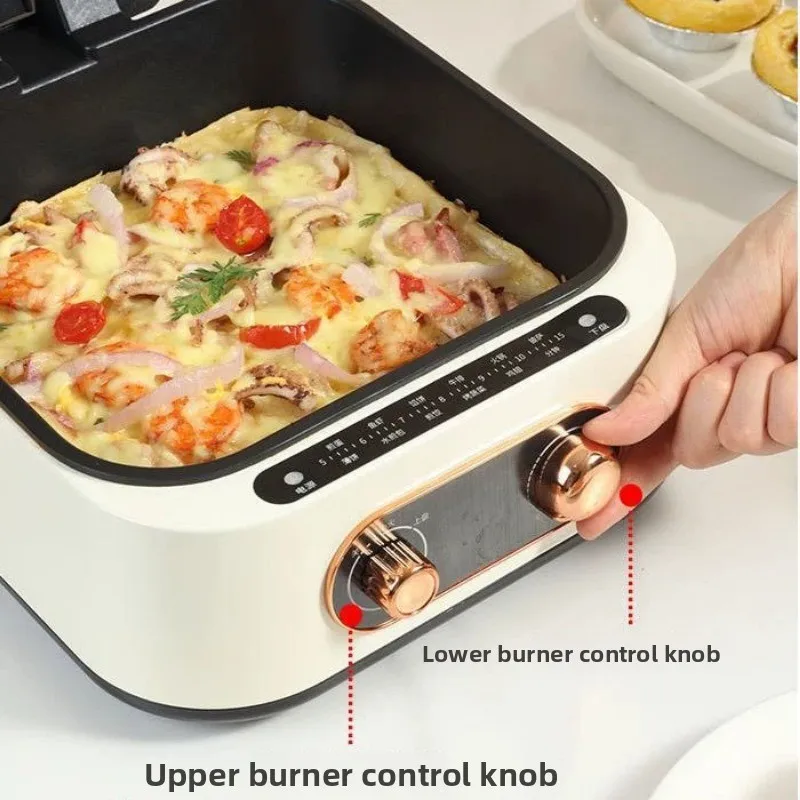Electric Hot Pot & Double-Sided Baking Pan, Removable Non-Stick Scone Maker, Household Multifunction Cooking Appliance