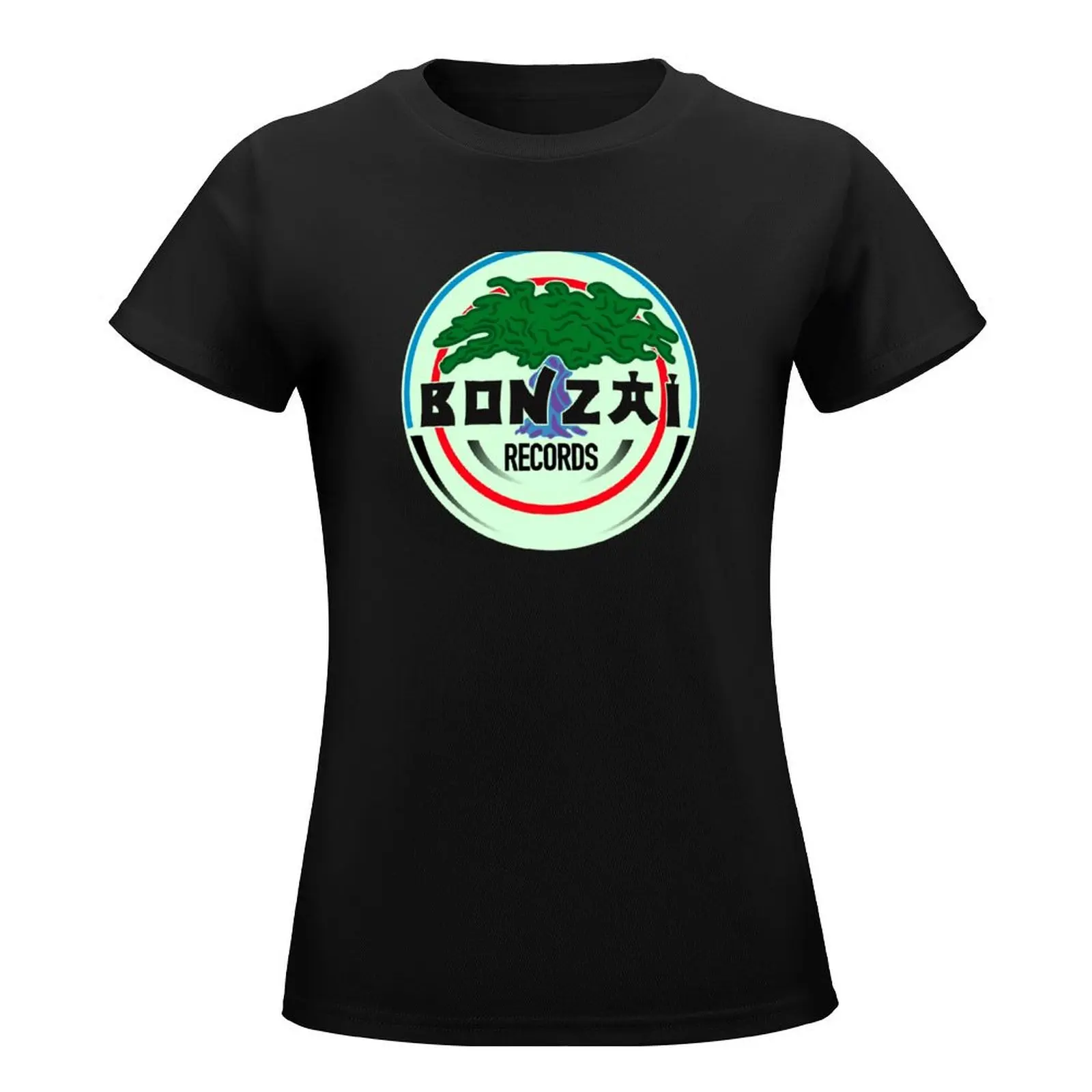 Bonzai Records T-Shirt funny Female clothing Blouse vintage clothes fashion woman blouse 2024