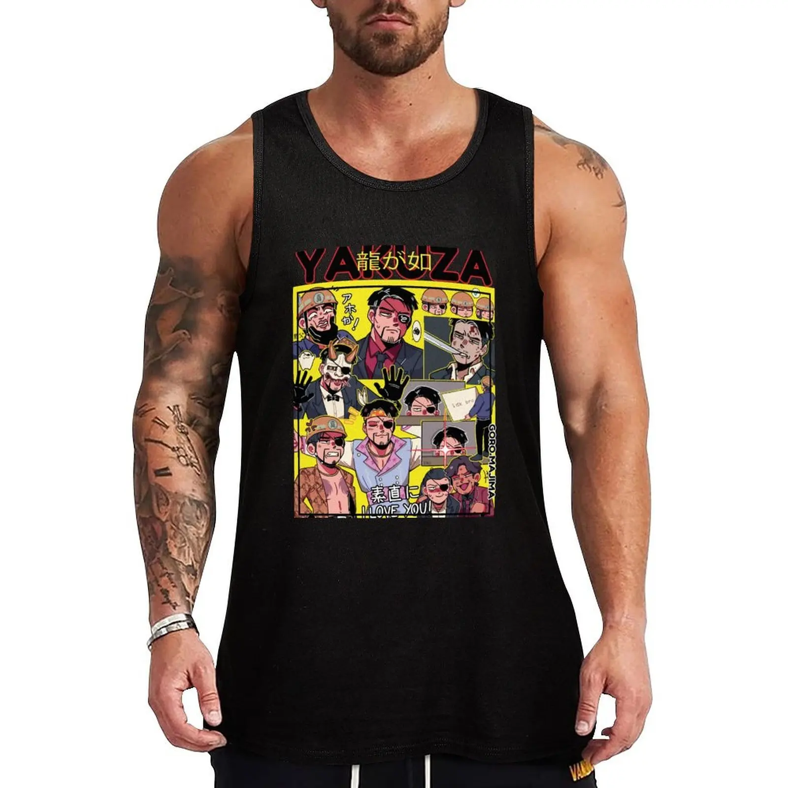 

Goro Majima Tank Top Bodybuilding shirt gym for men clothes for men summer T-shirt men
